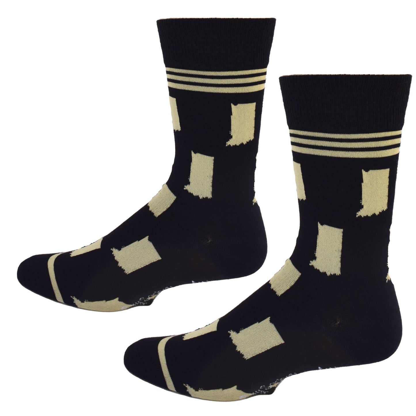 Buy Socks You All - Indiana State Shapes Gold and Black Men's Socks