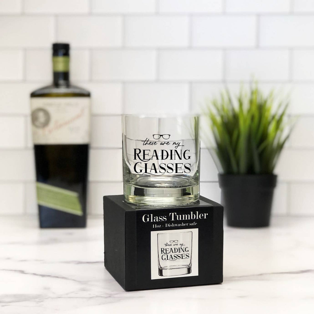 Reading Glasses Tumbler Rocks Glass