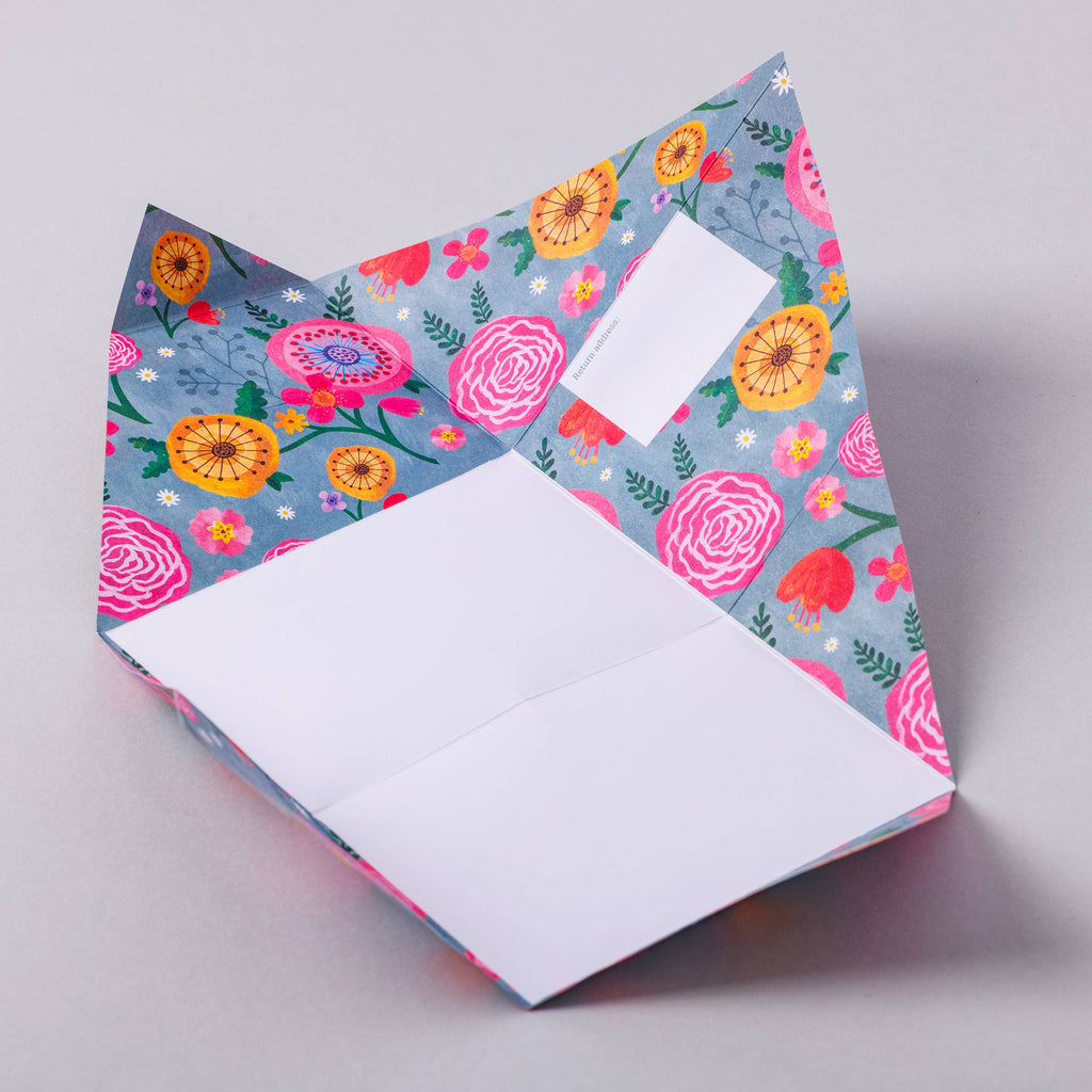 pigeonposted - Wildflower Pigeon, Floral Letter Pack - Pack of 6 Letters