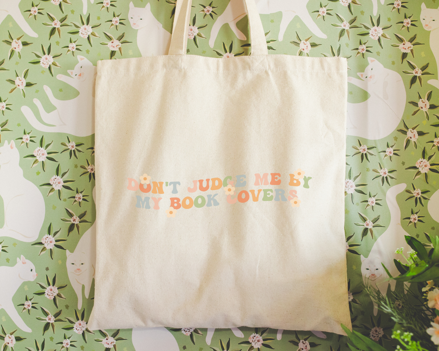 256 Craft Co - Don't Judge My Book Covers Polyester Canvas Tote Bag