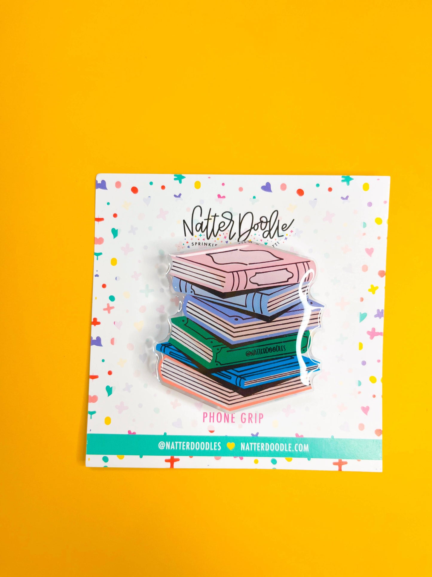 NatterDoodle - Stacks on Stacks Book Phone Grips Reading Reader Teacher