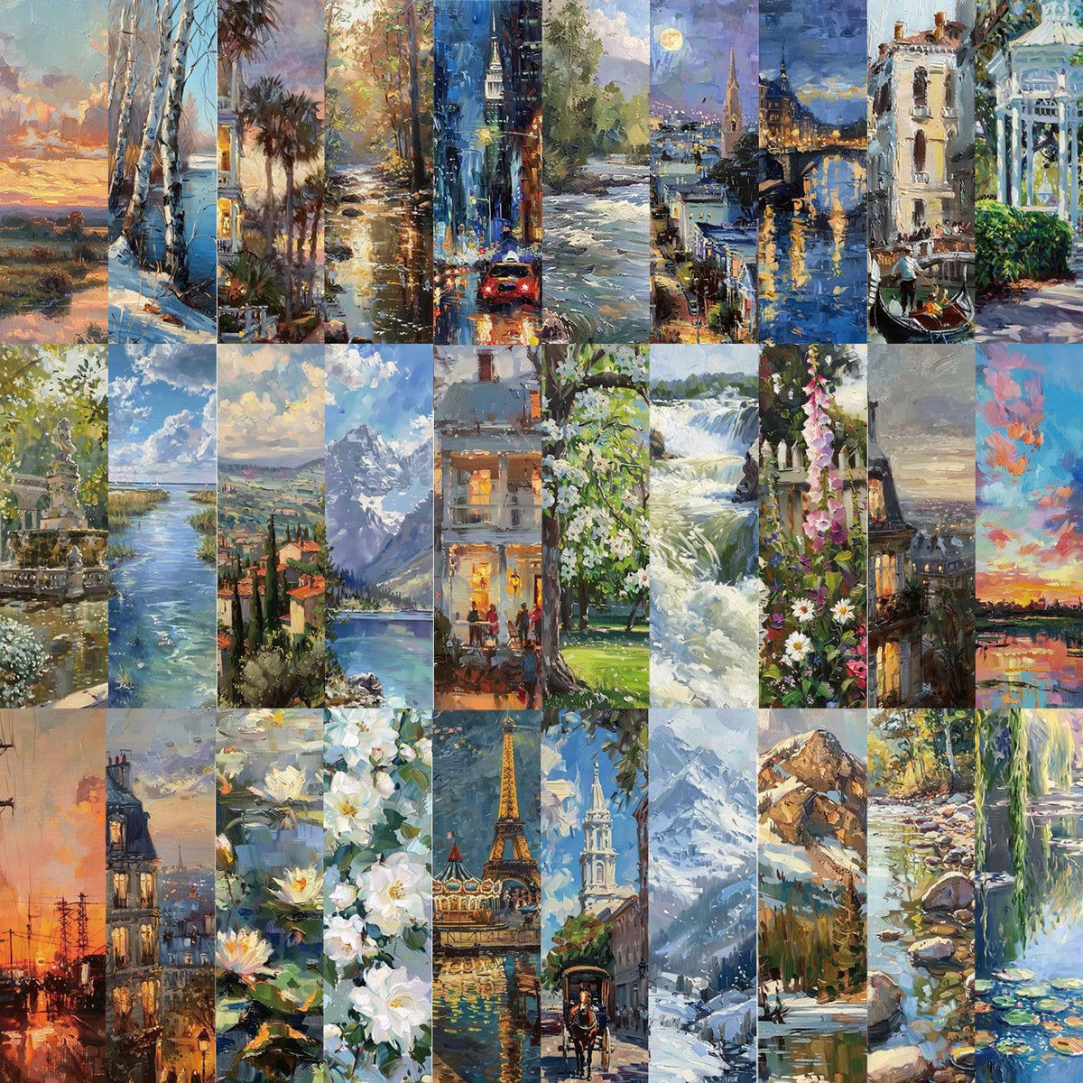 Magnifique Hearts - Scenic Oil Painting Bookmarks – Artsy Landscape Reminders