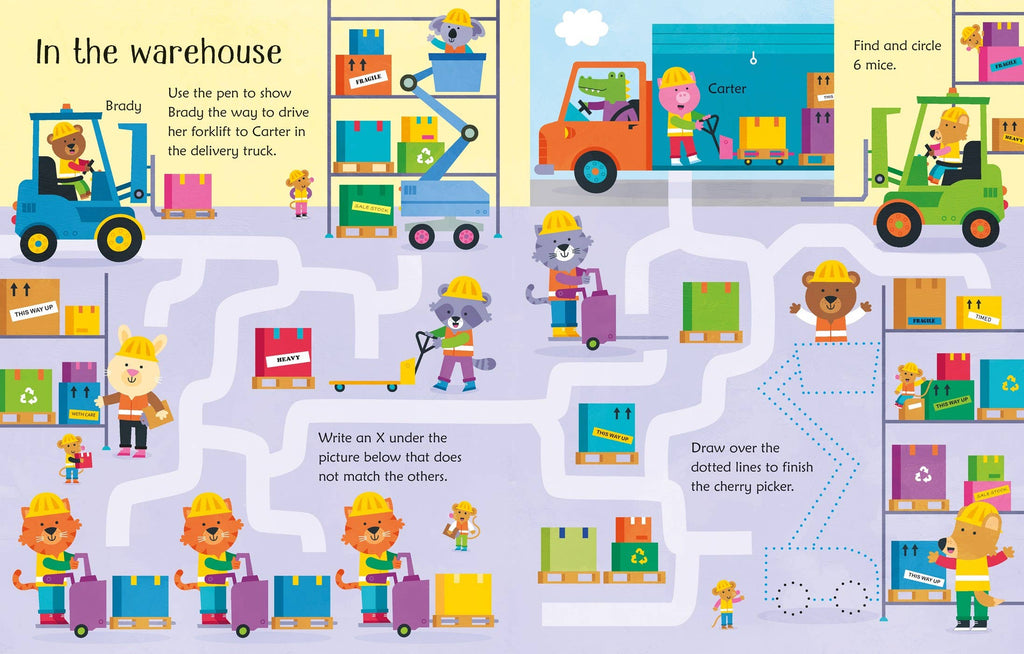 Wipe-Clean Trucks & Diggers Activities: Usborne