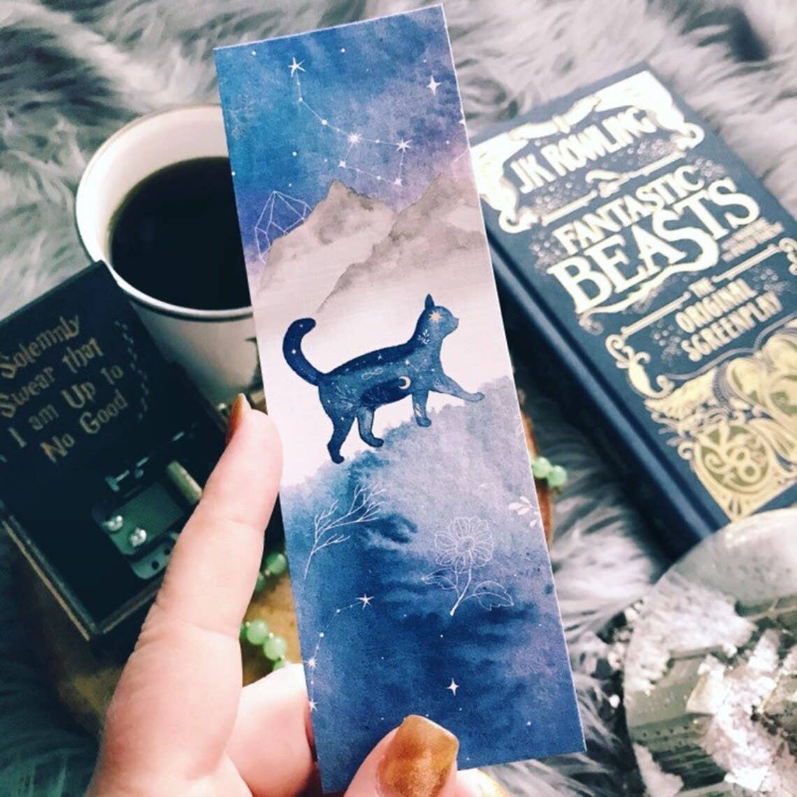 Mirkwood Scribes - Constellation Cat Watercolor Bookmark