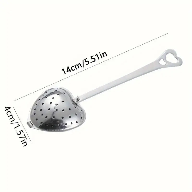 Heart-Shaped Stainless Steel Tea Strainer