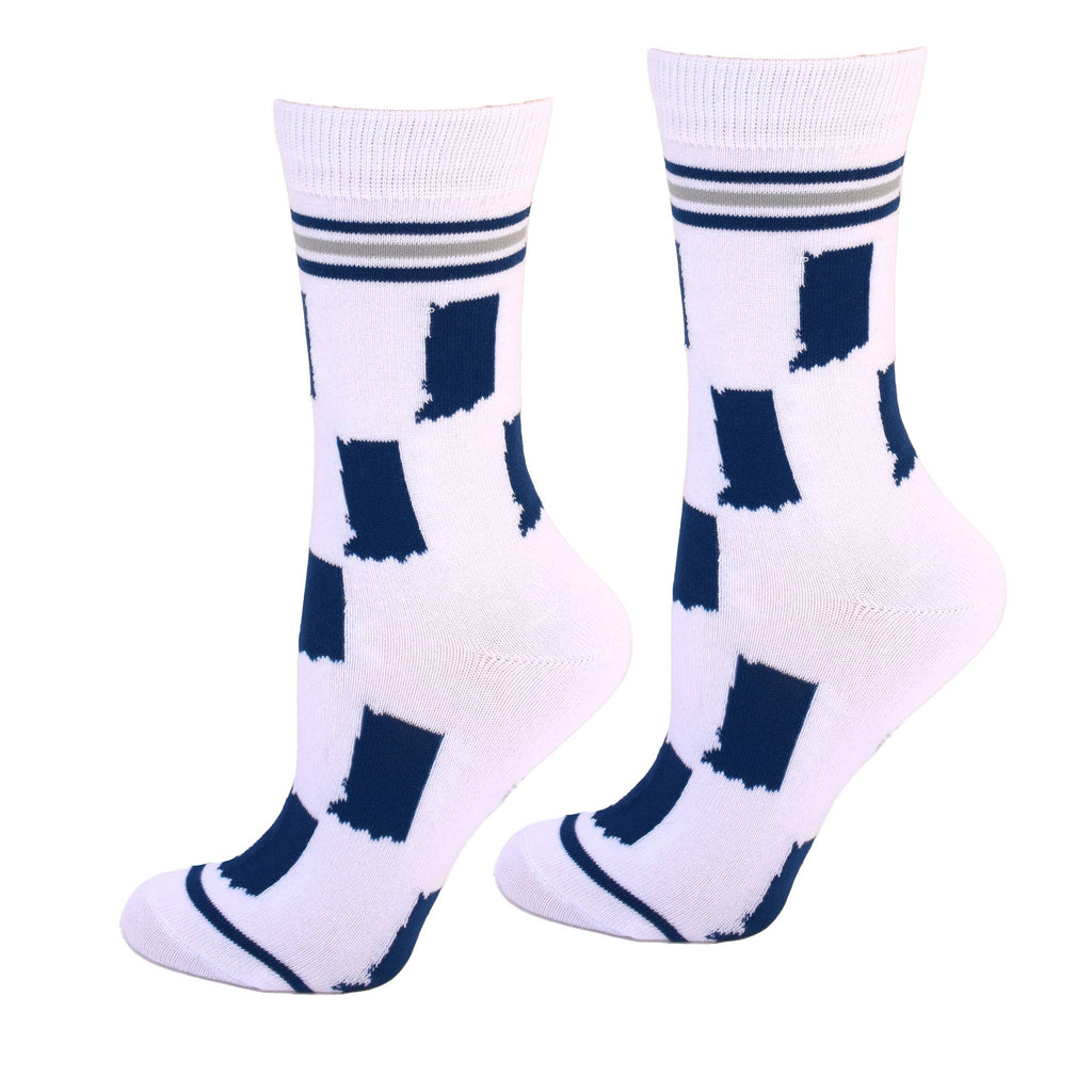 Buy Socks You All - Indiana State Shapes Blue and White Women's Socks