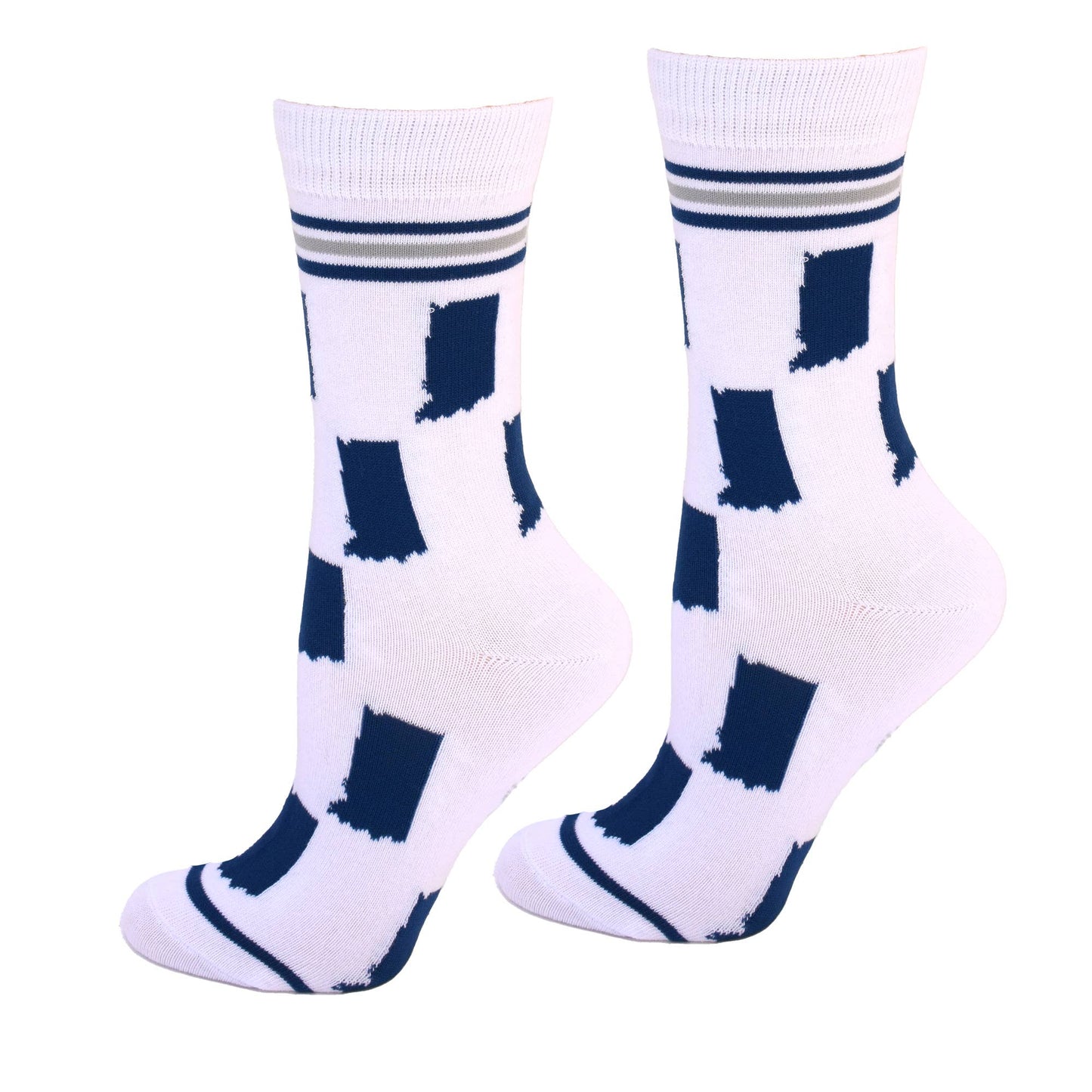 Buy Socks You All - Indiana State Shapes Blue and White Women's Socks