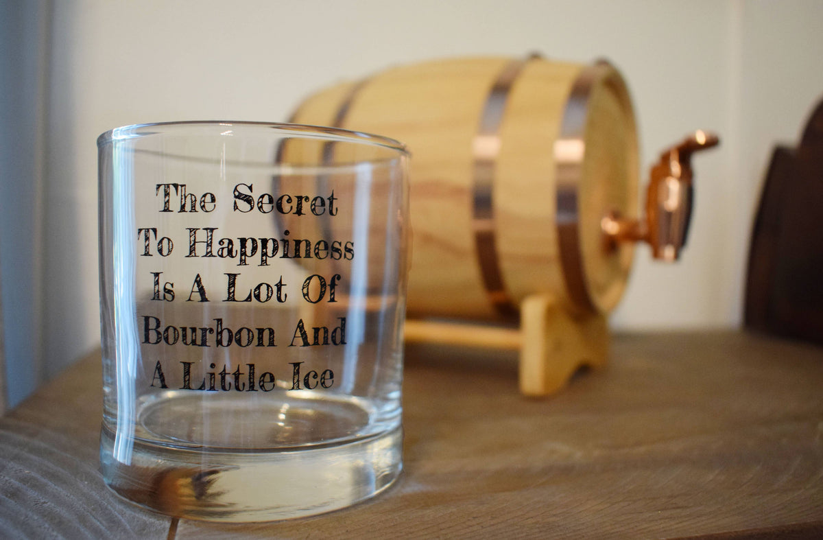Buy Socks You All - The Secret to Happiness is a Lot of Bourbon and a Little Ice Rocks Glass
