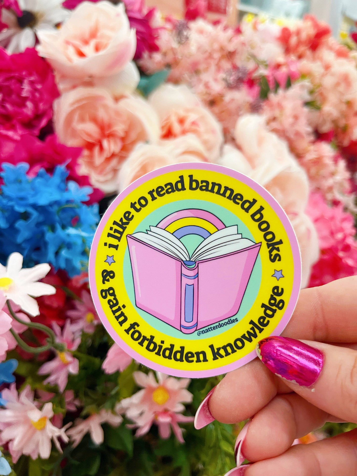 NatterDoodle - Read Banned Books, Gain Forbidden Knowledge Reading Sticker