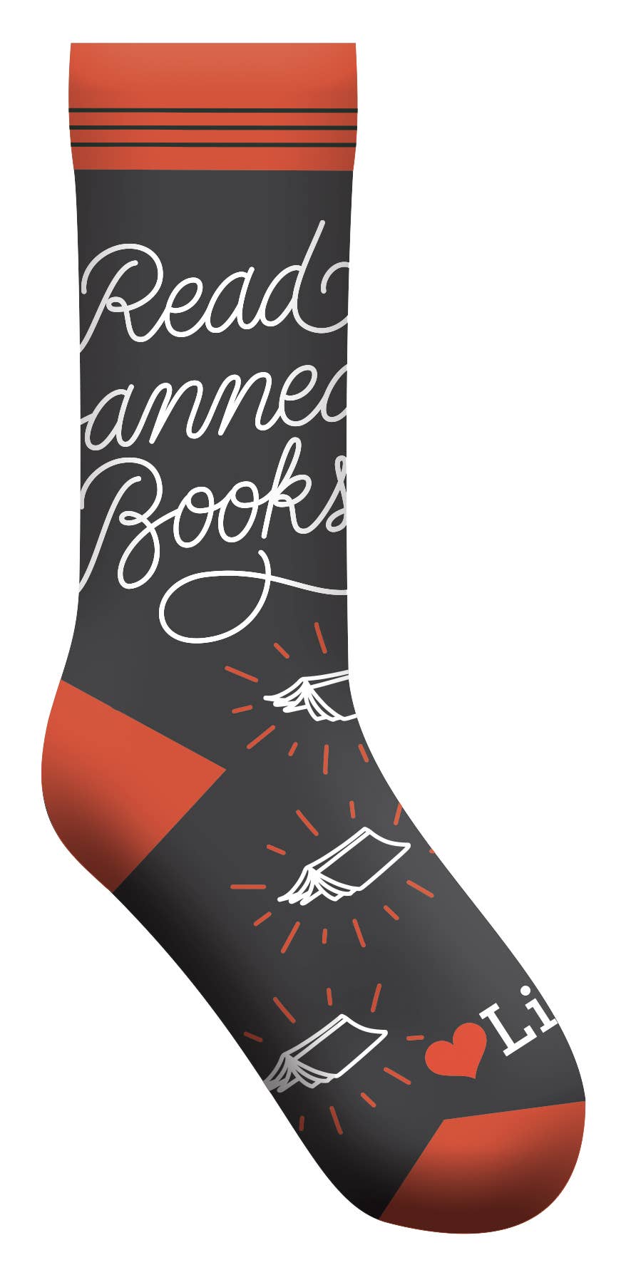 Gibbs Smith - Read Banned Books Socks (LoveLit Book Theme)