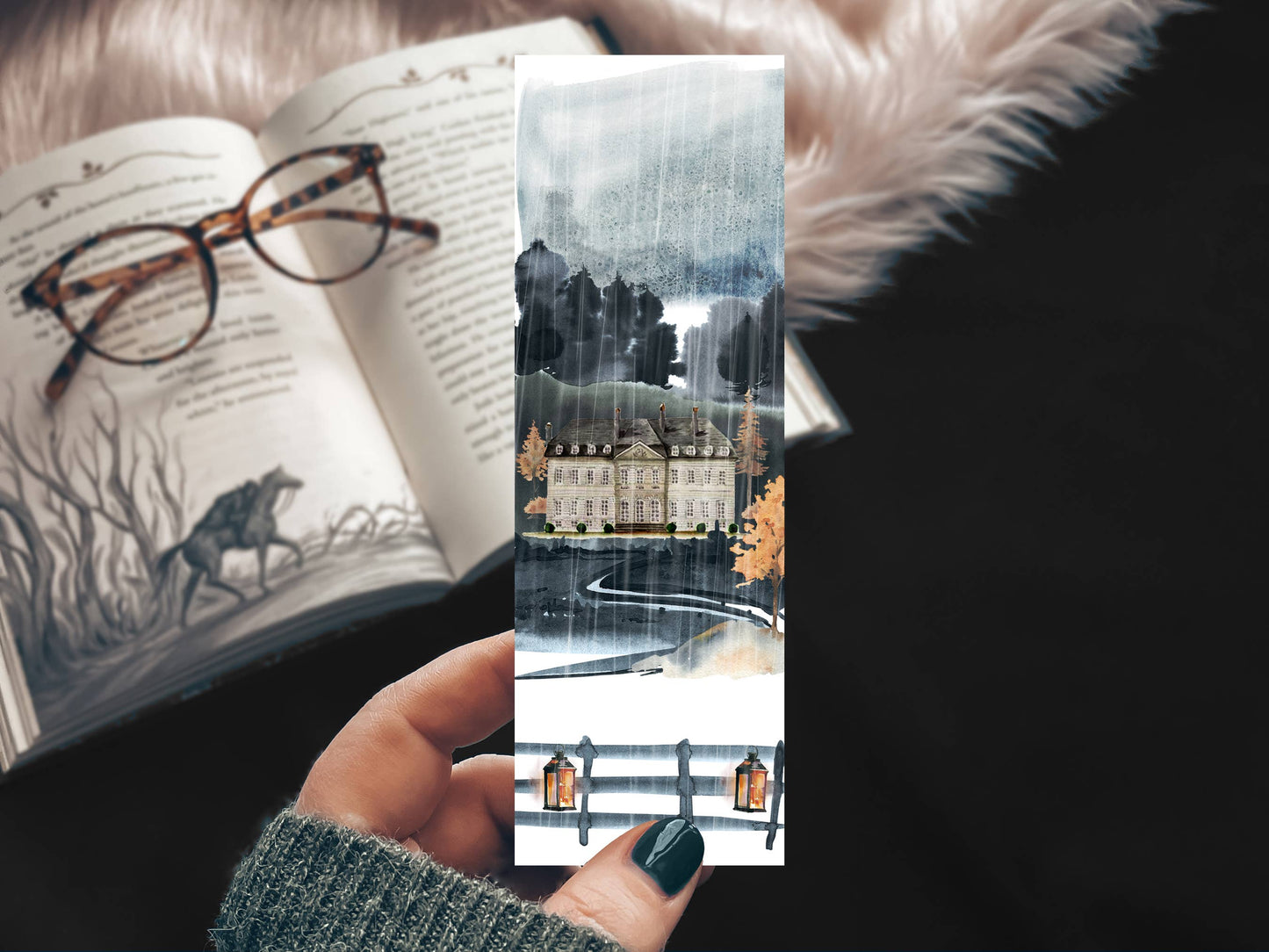 Mirkwood Scribes - Rainy Haunted House Bookmark