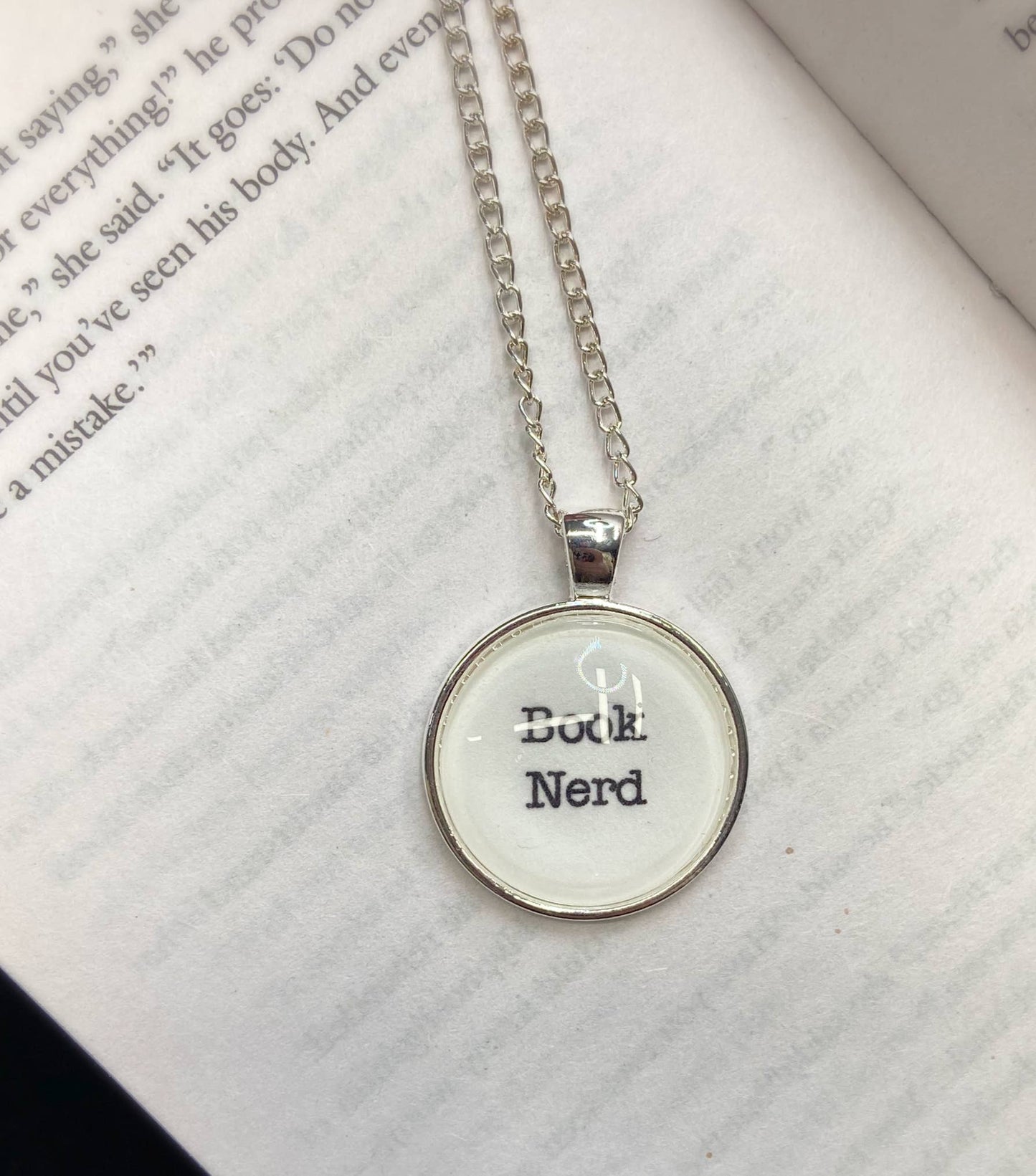 Bookish Endeavors - Typewriter Reading Necklaces-Silver Tone