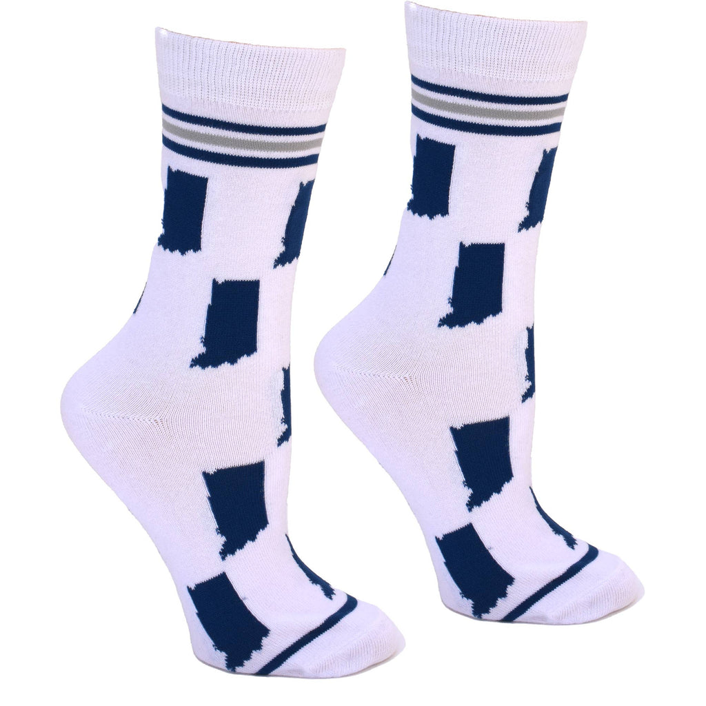 Buy Socks You All - Indiana State Shapes Blue and White Women's Socks