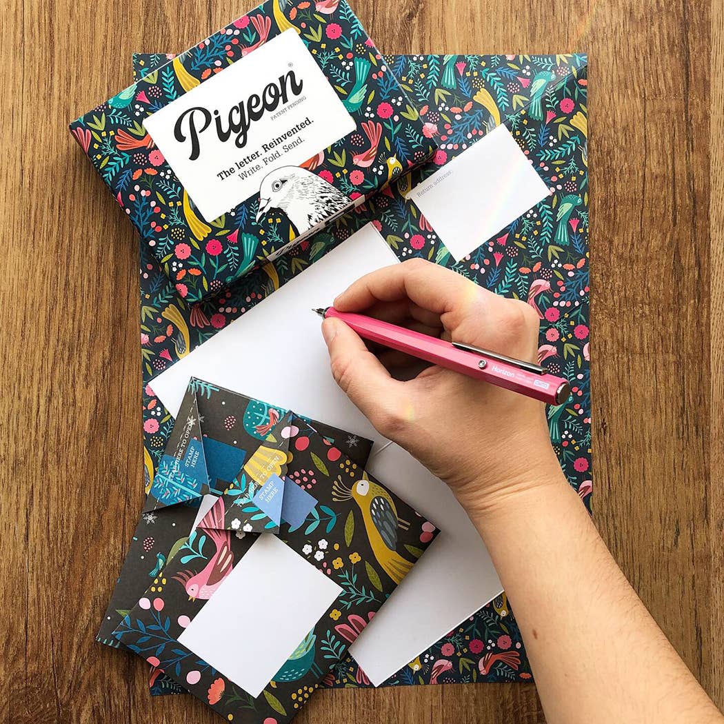 pigeonposted - Magical Menagerie Pigeon, Folding Letter Set, Pack of 6