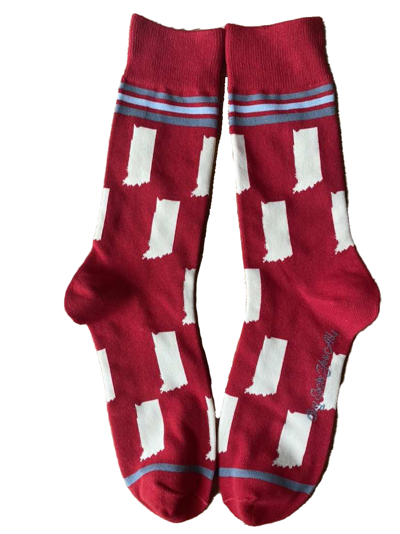Buy Socks You All - Indiana State Shapes Crimson and Cream Men's Socks