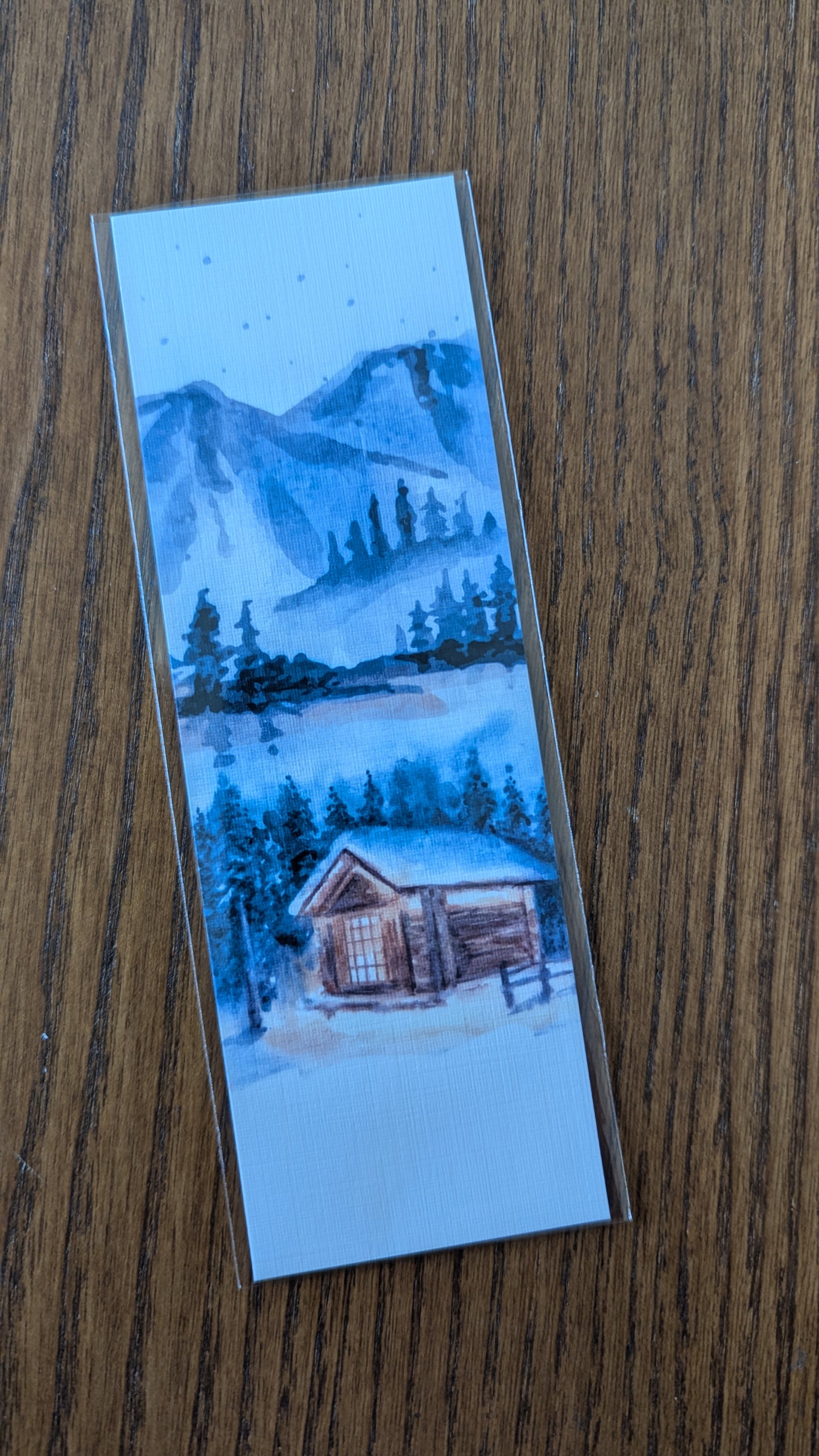 Mirkwood Scribes - Winter Cabin Watercolor Bookmark