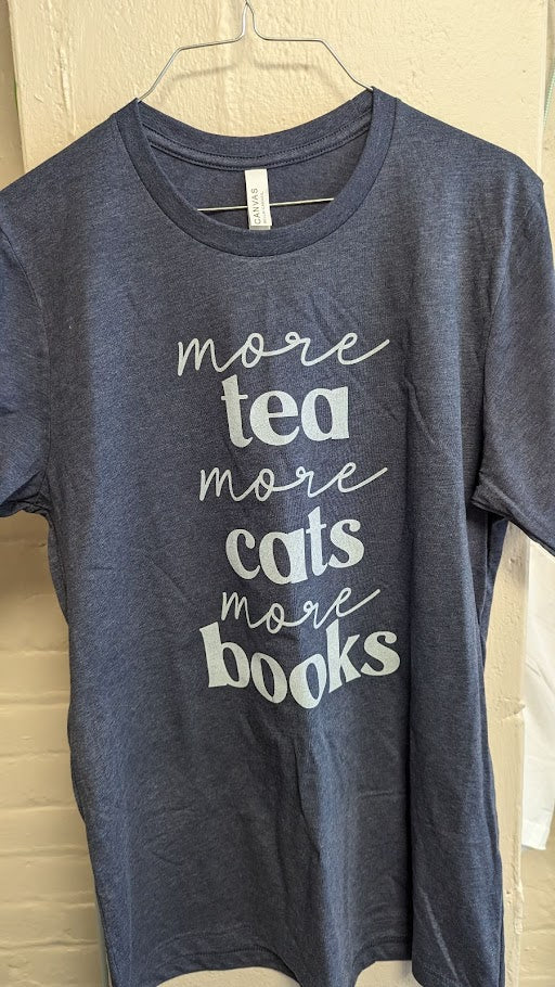 More Tea, Books and Cats T-shirt