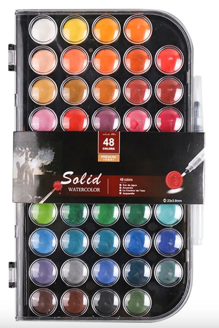 48-Color Solid Watercolor set